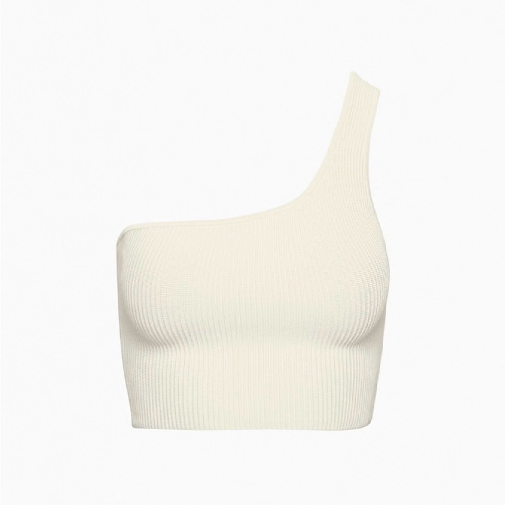 Babaton One-Shoulder Ribbed Sculpt Knit Top